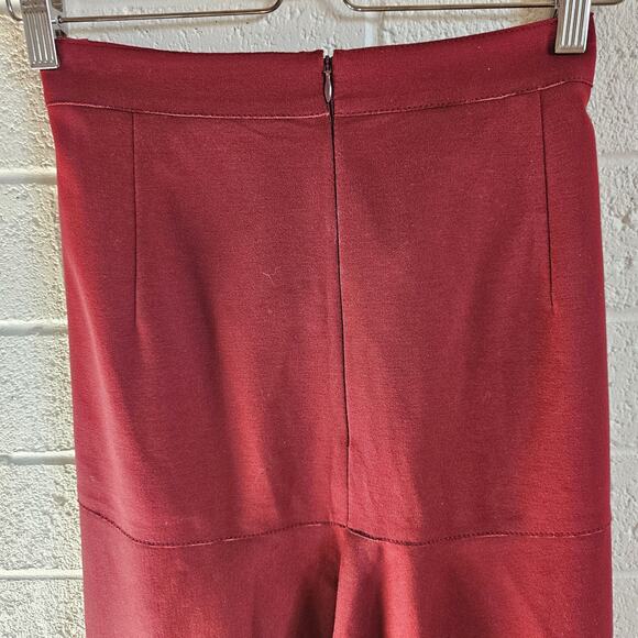 Akris Punto Flare Jersey Skirt Burgandy Red Size US 14 - Picture 7 of 10